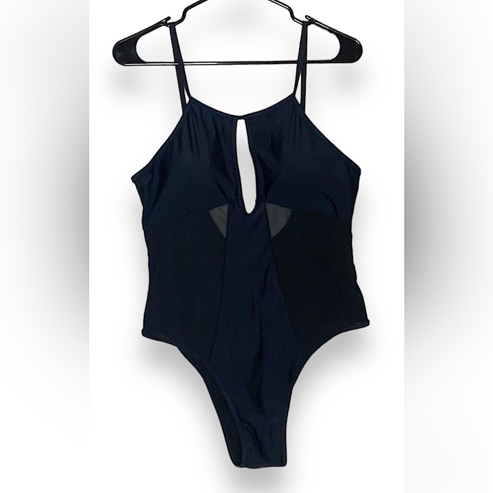Black one piece bathing suit